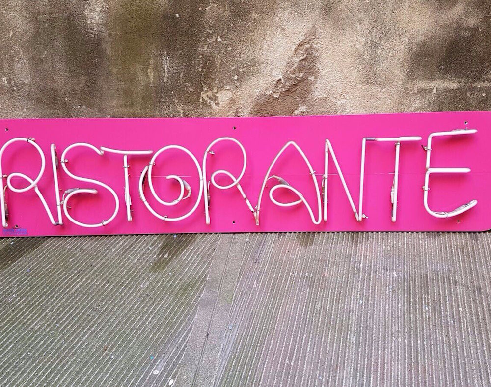 Insegna 'Ristorante' al neon anni '70