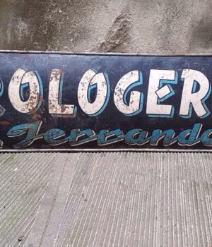 Insegna Orologeria anni '30, targa in ferro