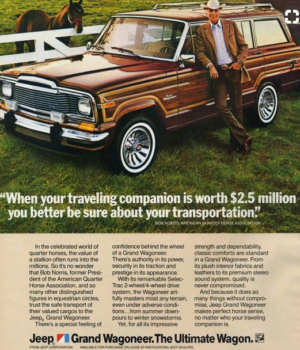 Jeep Grand Wagoneer a noleggio per Eventi, Video e Shooting fotografici, noleggio macchina vintage, macchina americana, macchina d'epoca