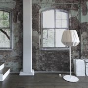 Vintage Wall with Big Windows Wallpaper