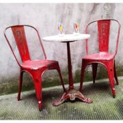 Tavolino da bistrot rotondo in marmo