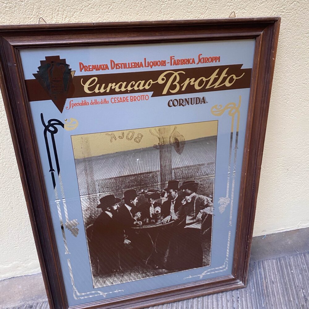 specchio pubblicitario dei primi del '900 dedicato all’Amaro Brotto